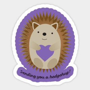 Sending You a Hedgehug Hedgehog Sticker